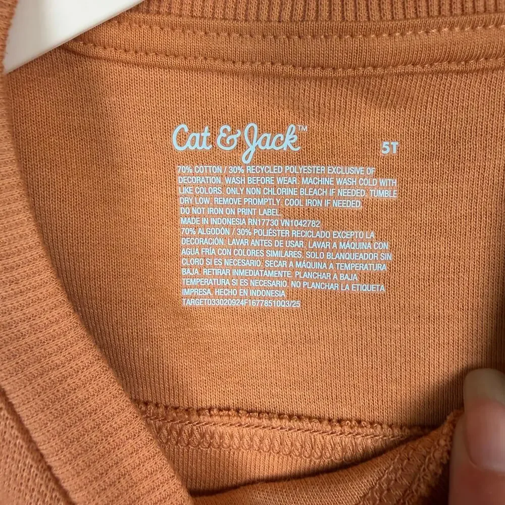 Cat & Jack Sweatsuit Boys 5T 2-piece Sand Brown Cargo Joggers Pull On NWT